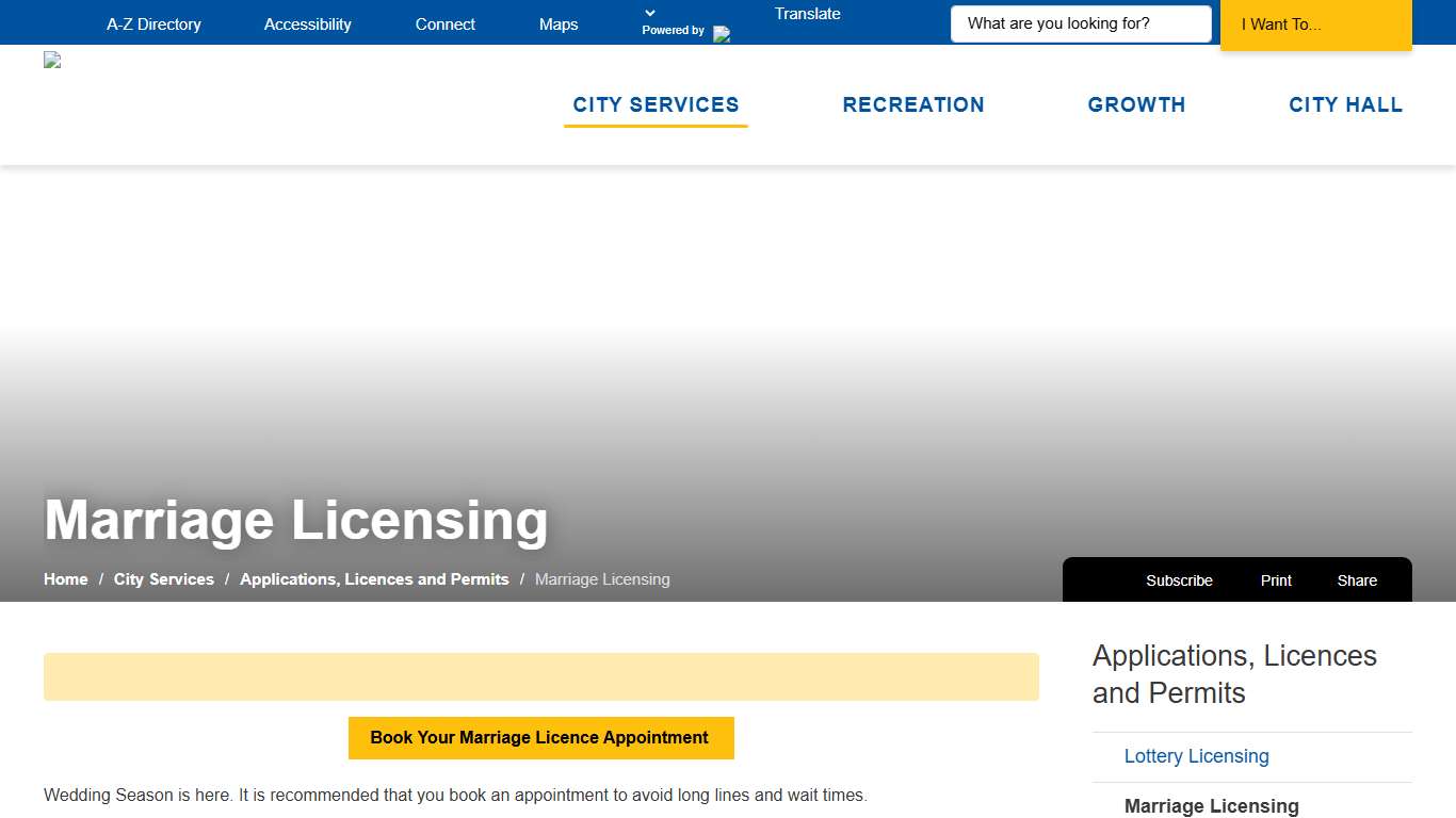 Marriage Licensing - City of Thunder Bay